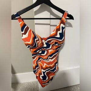 NWT!! KNIX Deep V One Piece Swim Suit Heat Wave